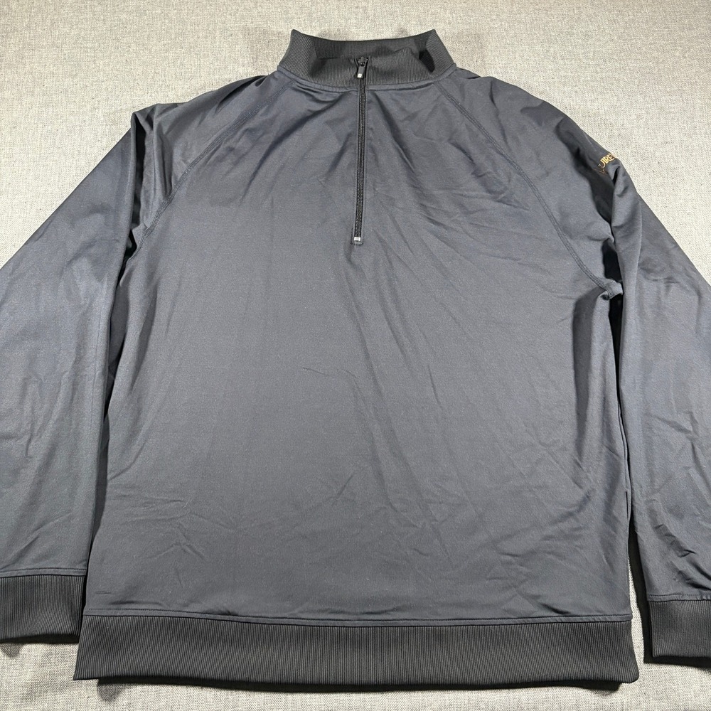 FootJoy Quarter Zip Pullover Mens XL Black Stretch Performance Golf